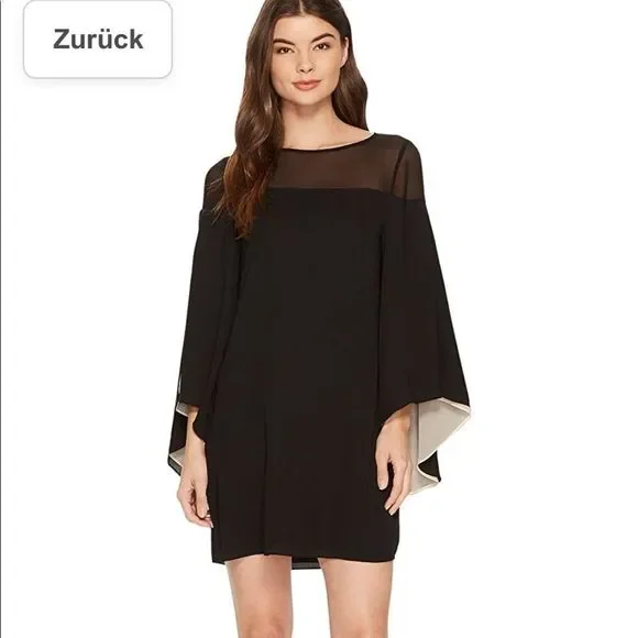 Halston heritage cape sleeve dress online